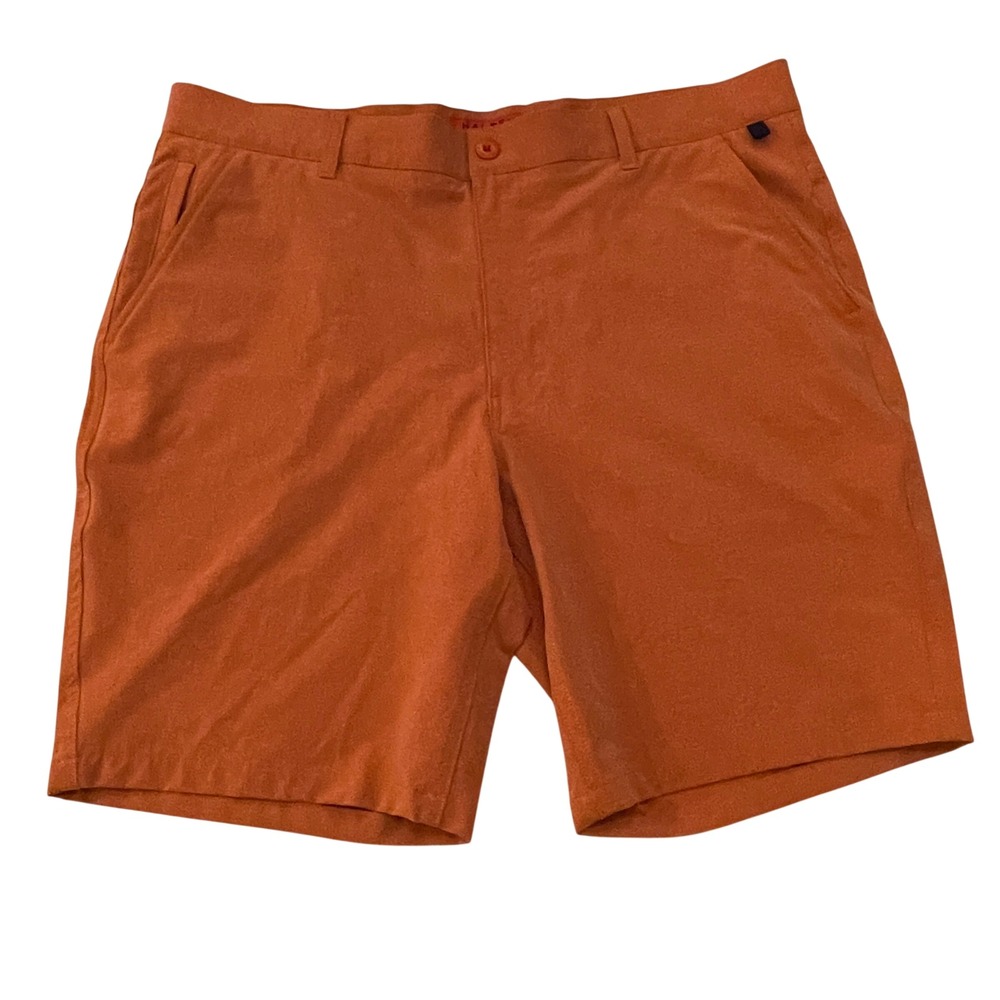 Halsey Sport Mens 36 Golf Shorts Orange Heather Performance Drawstring Tech